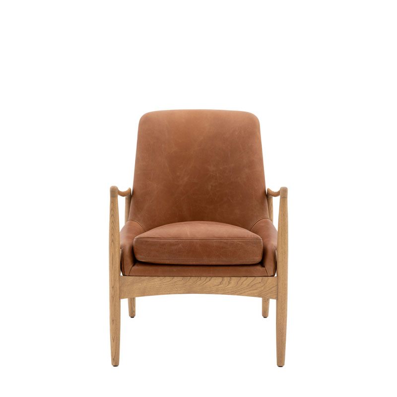 Carrera Armchair Brown Leather 685x720x820mm