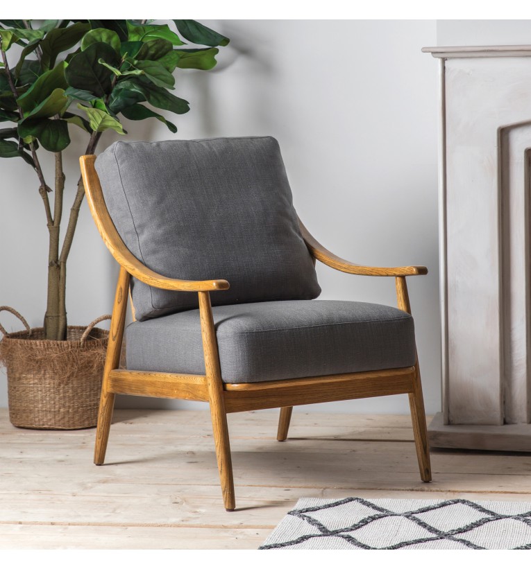 Reliant Armchair Dark Grey Linen 620 x 830 x 880mm